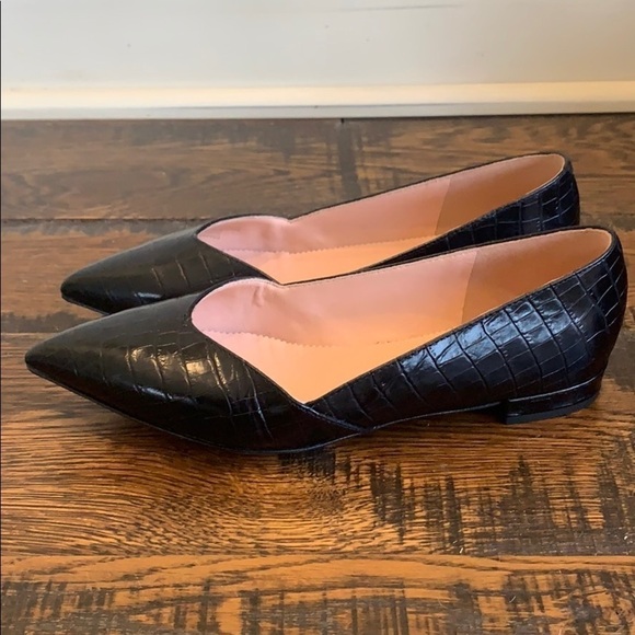 J. Crew Gwen flats in croc-embossed leather AB121 - Picture 2 of 3